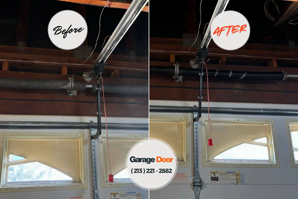 Before and after: garage door repair Robins, IA
